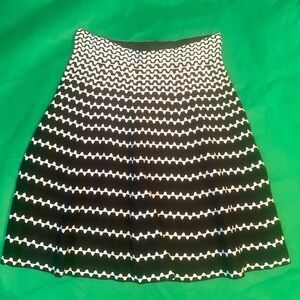 Roz & Ali Black and White Chevron Mini Skirt